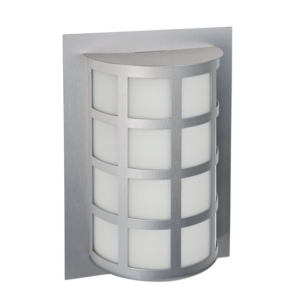 Besa Lighting Scala 13 Outdoor Sconce, White Acrylic, Silver Finish, 1x8W LED SCALA13-WA-LED-SL